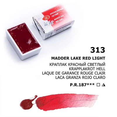 White Nights szilkés akvarellfesték, 2,5 ml - 313, madder lake red light