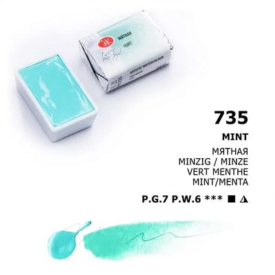 White Nights szilkés akvarellfesték, 2,5 ml, pasztell - 735, mint