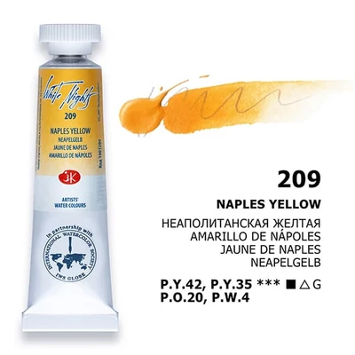 White Nights tubusos akvarellfesték, 10 ml - 209, naples yellow