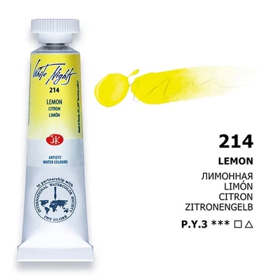 White Nights tubusos akvarellfesték, 10 ml - 214, lemon