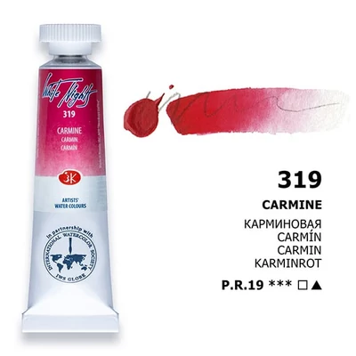 White Nights tubusos akvarellfesték, 10 ml - 319, carmine