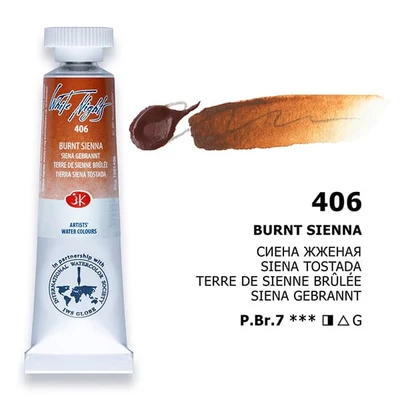 White Nights tubusos akvarellfesték, 10 ml - 406, burnt sienna