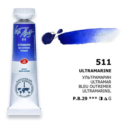 White Nights tubusos akvarellfesték, 10 ml - 511, ultramarine