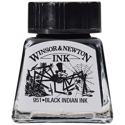 Winsor&amp;Newton tinta, 14 ml - black indian ink