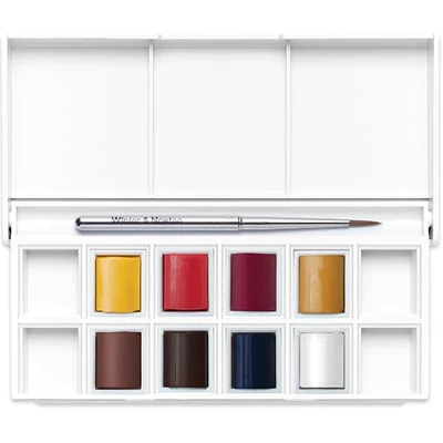 Winsor&amp;Newton Cotman Pocket Set akvarellfesték készlet, 8x1/2 szilke + ecset - Portrait