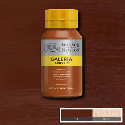 Winsor&Newton Galeria akrilfesték, 500 ml - 074, burnt sienna