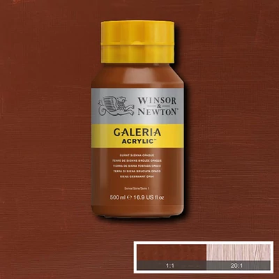 Winsor&amp;Newton Galeria akrilfesték, 500 ml - 077, burnt sienna opaque