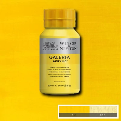 Winsor&amp;Newton Galeria akrilfesték, 500 ml - 120, cadmium yellow medium hue