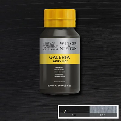 Winsor&Newton Galeria akrilfesték, 500 ml - 337, lamp black