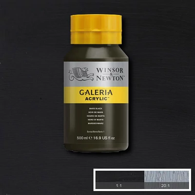 Winsor&Newton Galeria akrilfesték, 500 ml - 386, mars black