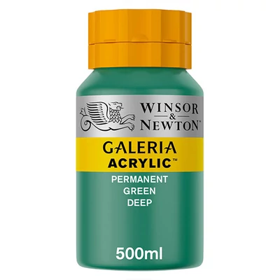 Winsor&amp;Newton Galeria akrilfesték, 500 ml - 482, permanent green deep