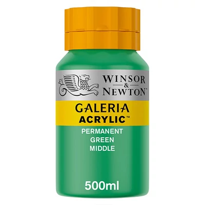 Winsor&amp;Newton Galeria akrilfesték, 500 ml - 484, permanent green middle