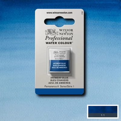 Winsor&amp;Newton Professional akvarellfesték, 1/2 szilkés - 010, Antwerp blue