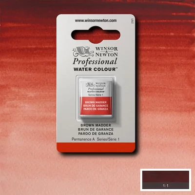Winsor&amp;Newton Professional akvarellfesték, 1/2 szilkés - 056, brown madder