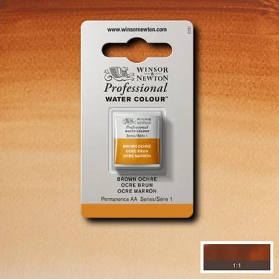 Winsor&amp;Newton Professional akvarellfesték, 1/2 szilkés - 059, brown ochre