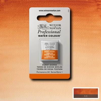 Winsor&amp;Newton Professional akvarellfesték, 1/2 szilkés - 074, burnt sienna