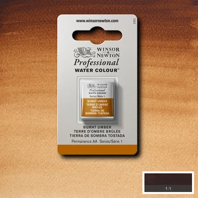 Winsor&amp;Newton Professional akvarellfesték, 1/2 szilkés - 076, burnt umber