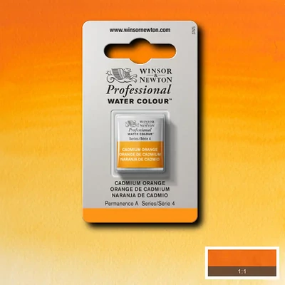 Winsor&amp;Newton Professional akvarellfesték, 1/2 szilkés - 089, cadmium orange