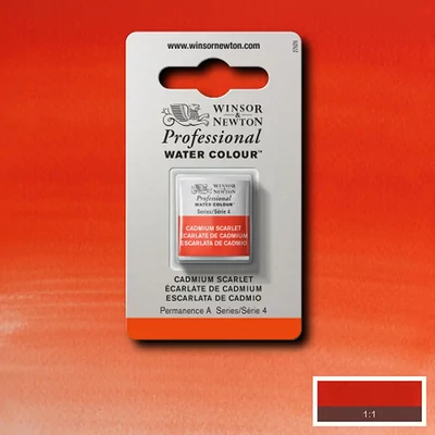 Winsor&amp;Newton Professional akvarellfesték, 1/2 szilkés - 106, cadmium scarlet