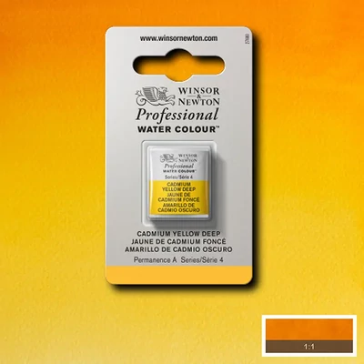 Winsor&amp;Newton Professional akvarellfesték, 1/2 szilkés - 111, cadmium yellow deep