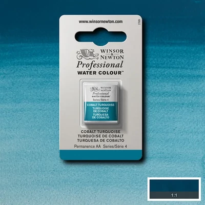 Winsor&amp;Newton Professional akvarellfesték, 1/2 szilkés - 190, cobalt turquoise