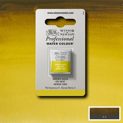 Winsor&amp;Newton Professional akvarellfesték, 1/2 szilkés - 294, green gold