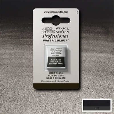 Winsor&amp;Newton Professional akvarellfesték, 1/2 szilkés - 386, mars black