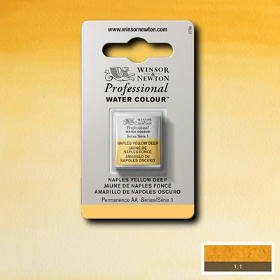 Winsor&amp;Newton Professional akvarellfesték, 1/2 szilkés - 425, Naples yellow deep
