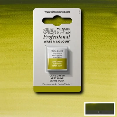 Winsor&amp;Newton Professional akvarellfesték, 1/2 szilkés - 447, olive green