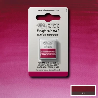 Winsor&amp;Newton Professional akvarellfesték, 1/2 szilkés - 489, permanent magenta