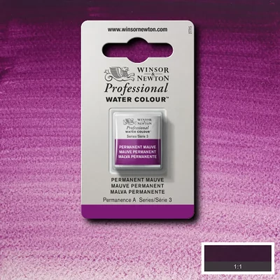 Winsor&amp;Newton Professional akvarellfesték, 1/2 szilkés - 491, permanent mauve