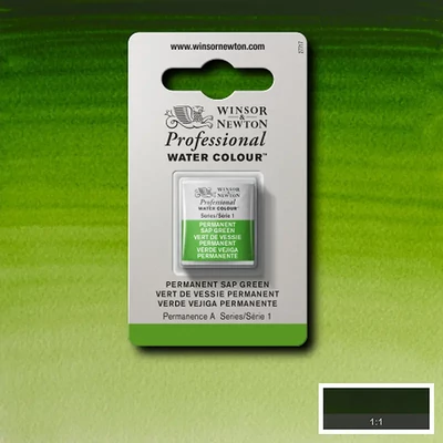 Winsor&amp;Newton Professional akvarellfesték, 1/2 szilkés - 503, permanent sap green