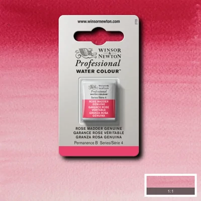 Winsor&amp;Newton Professional akvarellfesték, 1/2 szilkés - 587, rose madder genuine