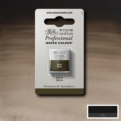 Winsor&amp;Newton Professional akvarellfesték, 1/2 szilkés - 609, sepia
