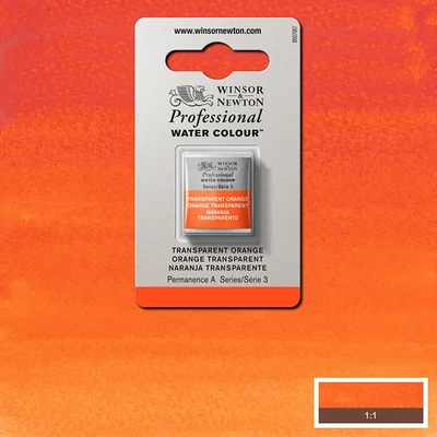 Winsor&amp;Newton Professional akvarellfesték, 1/2 szilkés - 650, transparent orange
