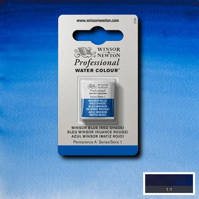 Winsor&amp;Newton Professional akvarellfesték, 1/2 szilkés - 709, Winsor blue (red shade)