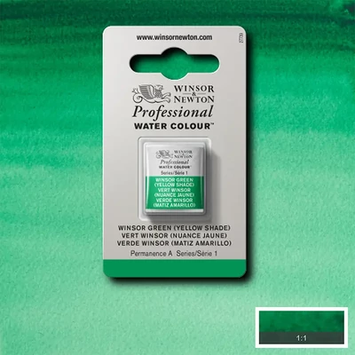 Winsor&amp;Newton Professional akvarellfesték, 1/2 szilkés - 721, Winsor green (yellow shade)