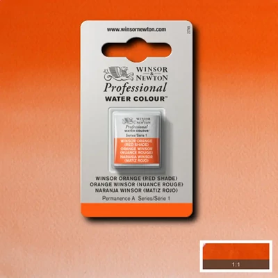 Winsor&amp;Newton Professional akvarellfesték, 1/2 szilkés - 723, Winsor orange red shade