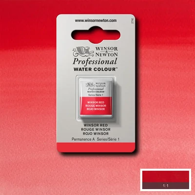 Winsor&amp;Newton Professional akvarellfesték, 1/2 szilkés - 726, Winsor red