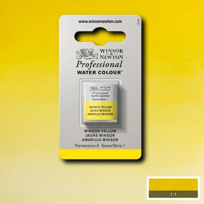 Winsor&amp;Newton Professional akvarellfesték, 1/2 szilkés - 730, Winsor yellow
