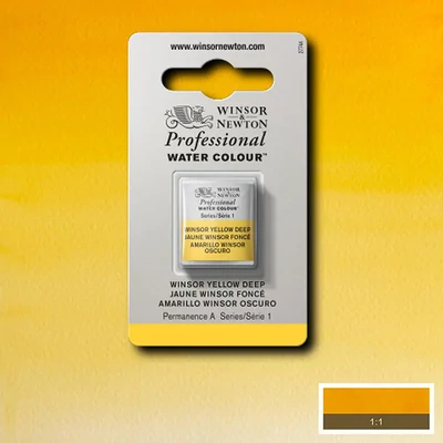 Winsor&amp;Newton Professional akvarellfesték, 1/2 szilkés - 731, Winsor yellow deep