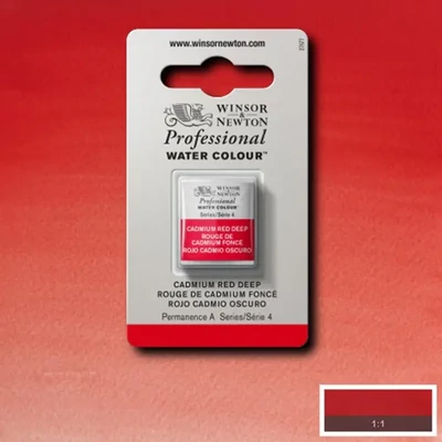 Winsor&amp;Newton Professional akvarellfesték, 1/2 szilkés - 097, cadmium red deep