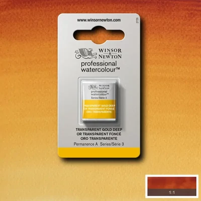 Winsor&amp;Newton Professional akvarellfesték, 1/2 szilkés - 547, transparent gold deep