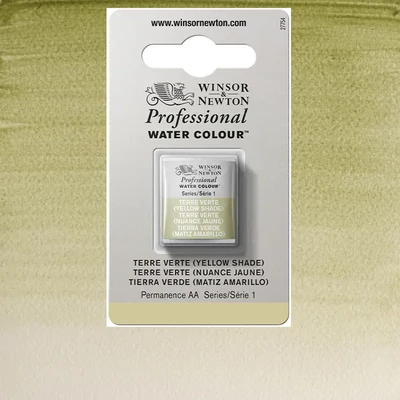 Winsor&amp;Newton Professional akvarellfesték, 1/2 szilkés - 638, terre verte yellow shade
