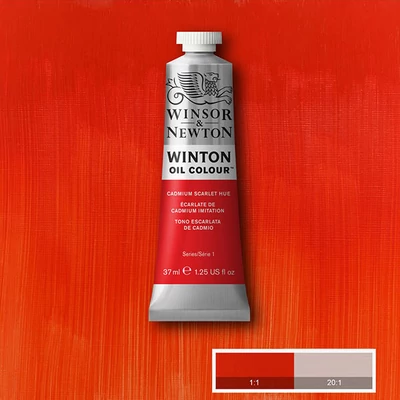 Winsor&amp;Newton Winton olajfesték, 37 ml - 107, cadmium scarlet hue