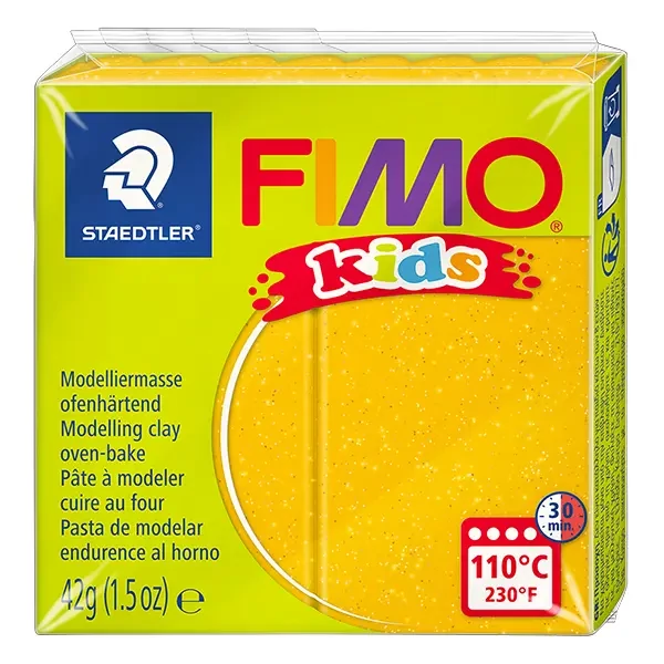 FIMO Kids süthető gyurma, 42 g - glitter arany (8030-112)