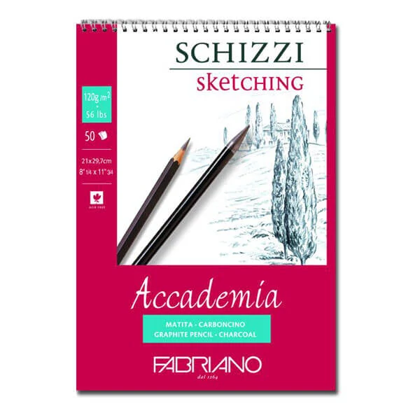 Fabriano Accademia rajz- és vázlattömb, 120 g, 50 lap - A4, spirálos