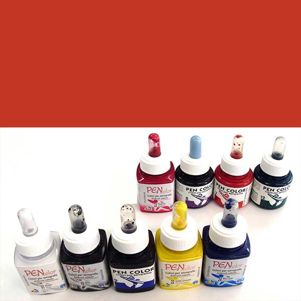 Ferrario Pen Color retuspisztoly festék, 50 ml - 17, english red