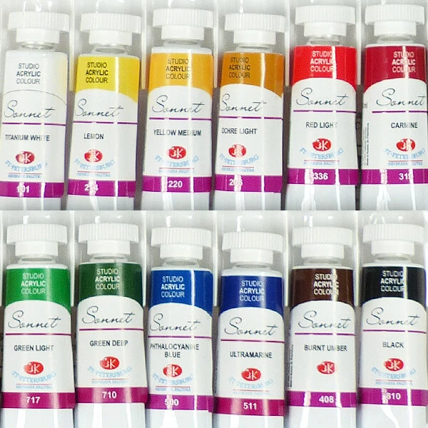 Sonnet akrilfesték készlet - 12x10 ml