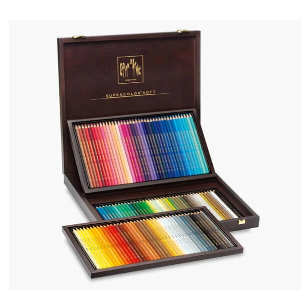 Caran d'Ache Supracolor Soft akvarellceruza készlet - 120 db, fadobozos